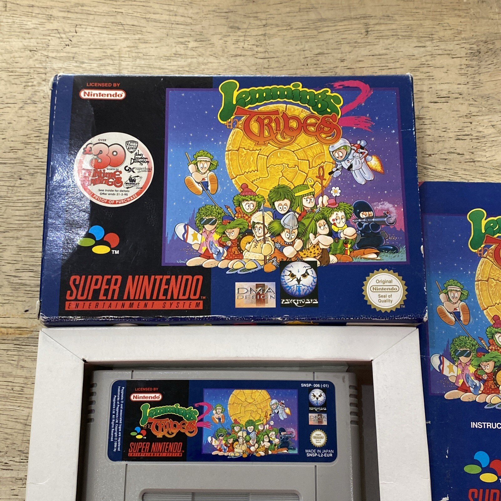 Lemmings 2: The Tribes Super Nintendo SNES Complete CIB Great Shape! Rare!!!