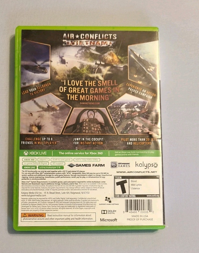 Air Conflicts Vietnam – Microsoft Xbox 360/ CIB/ TESTED AND WORKS
