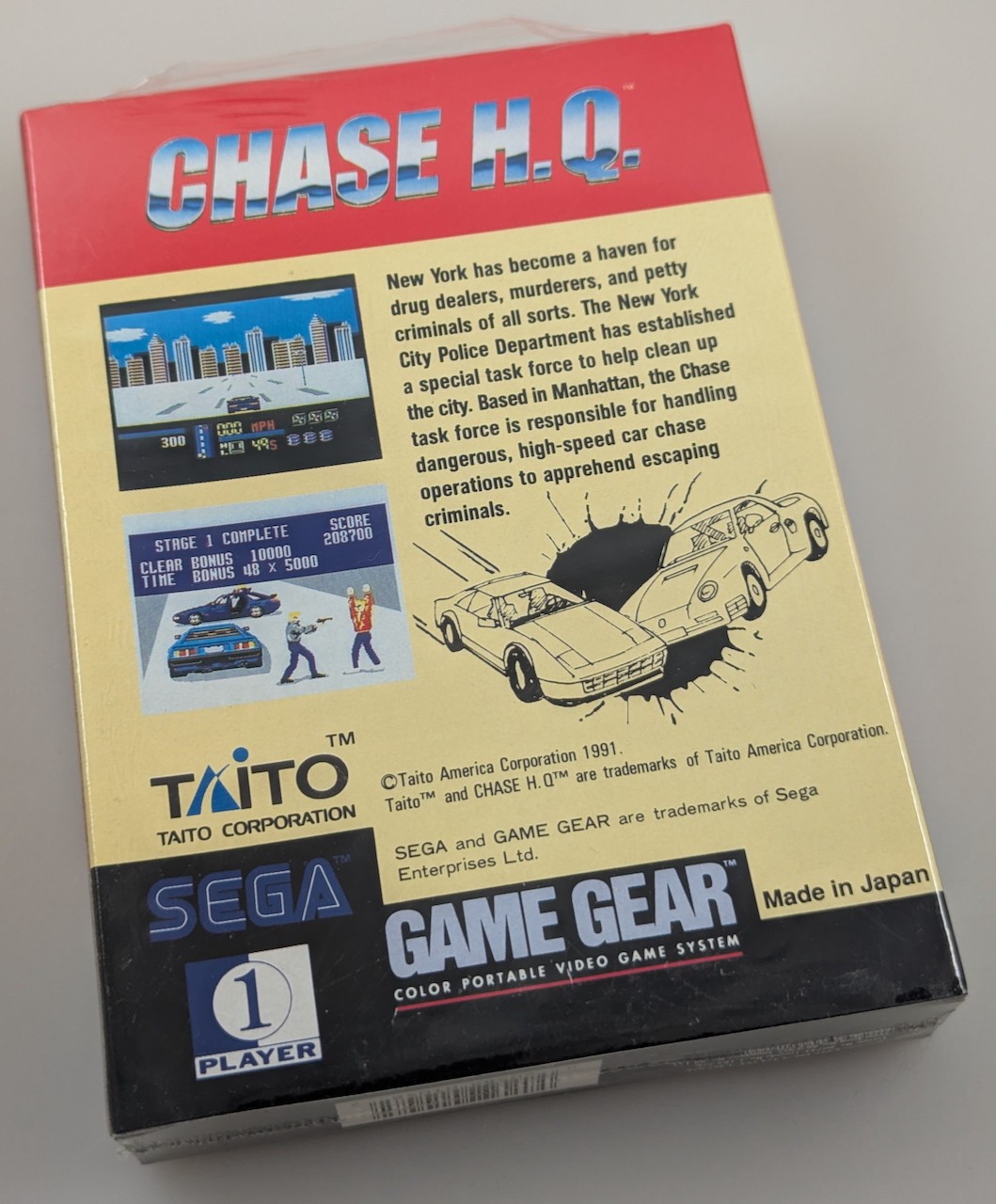 Sega Game Gear – Chase HQ H.Q. – Brand New Factory Sealed CASE FRESH