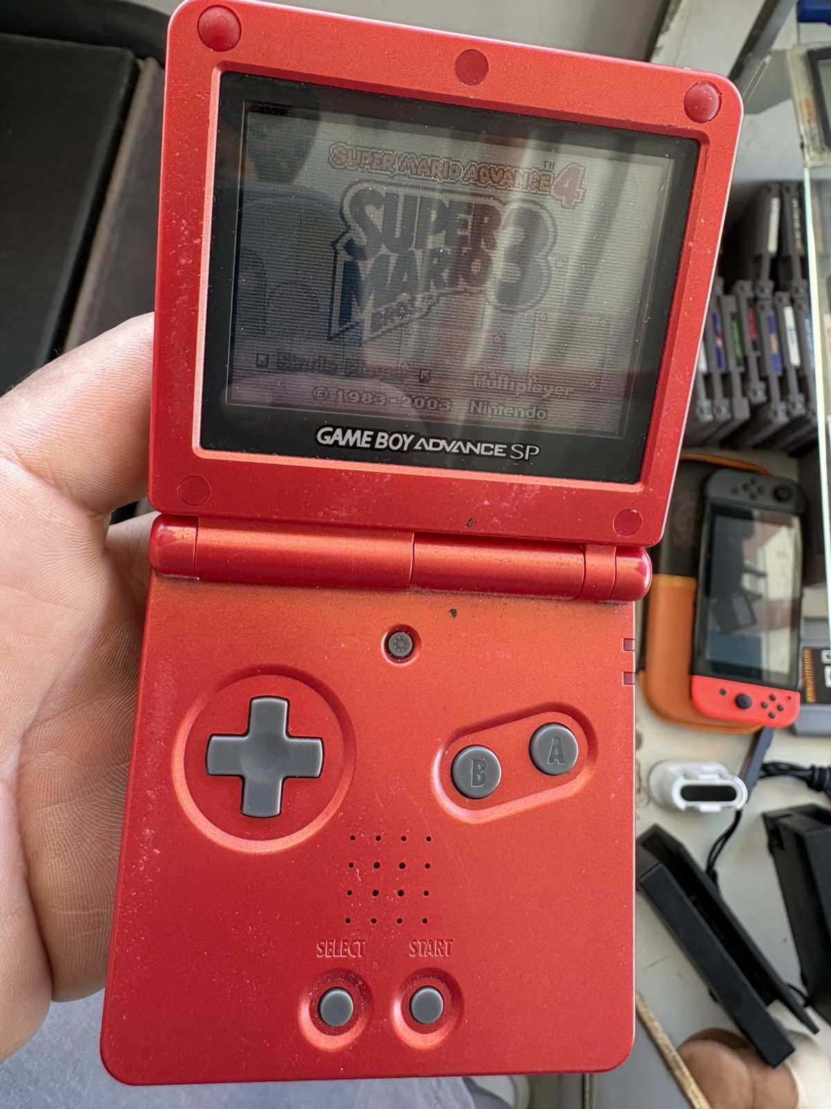 Nintendo Game Boy Advance SP AGS-001 Red Handheld System for Game Boy Advance
