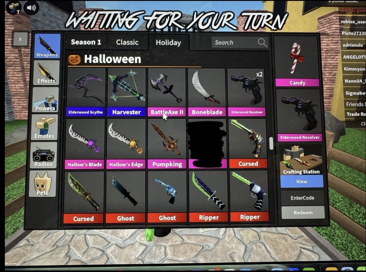 Roblox MM2 Murder Mystery 2 Items, COLLECTIBLES and GODLIES