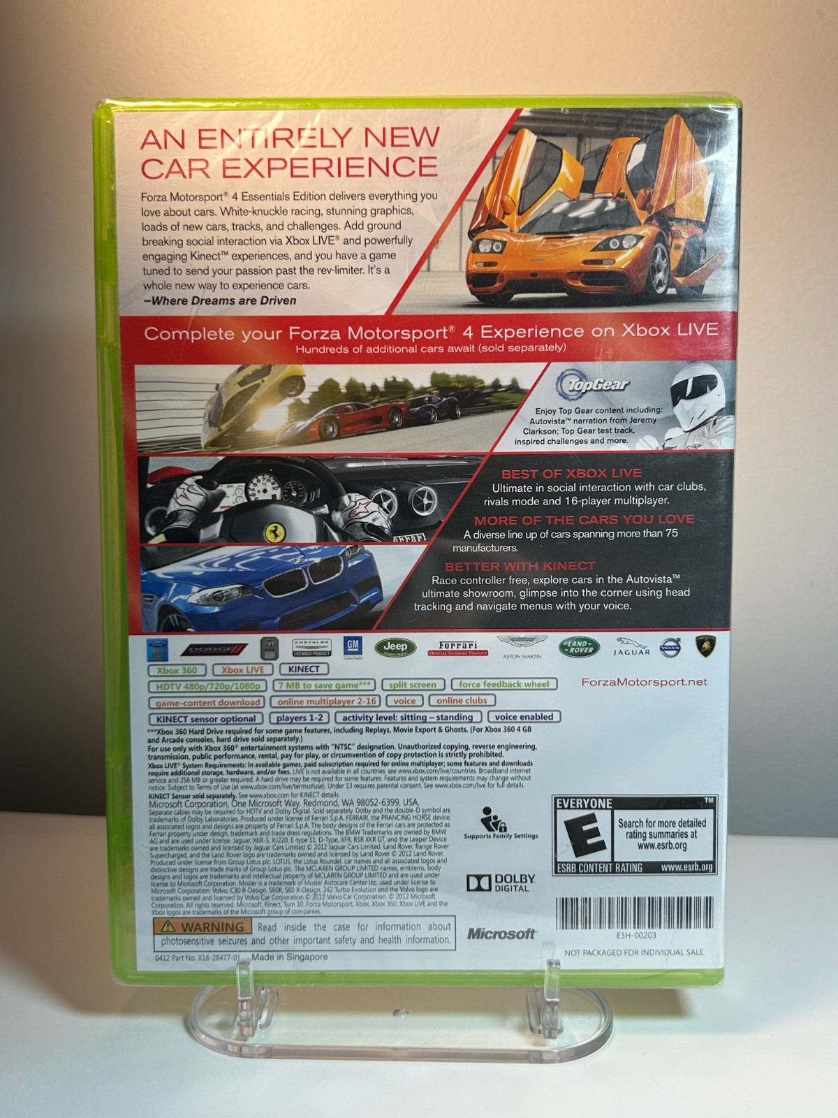 Forza Motorsport 4 Essentials Edition Xbox 360 New Sealed Kinect