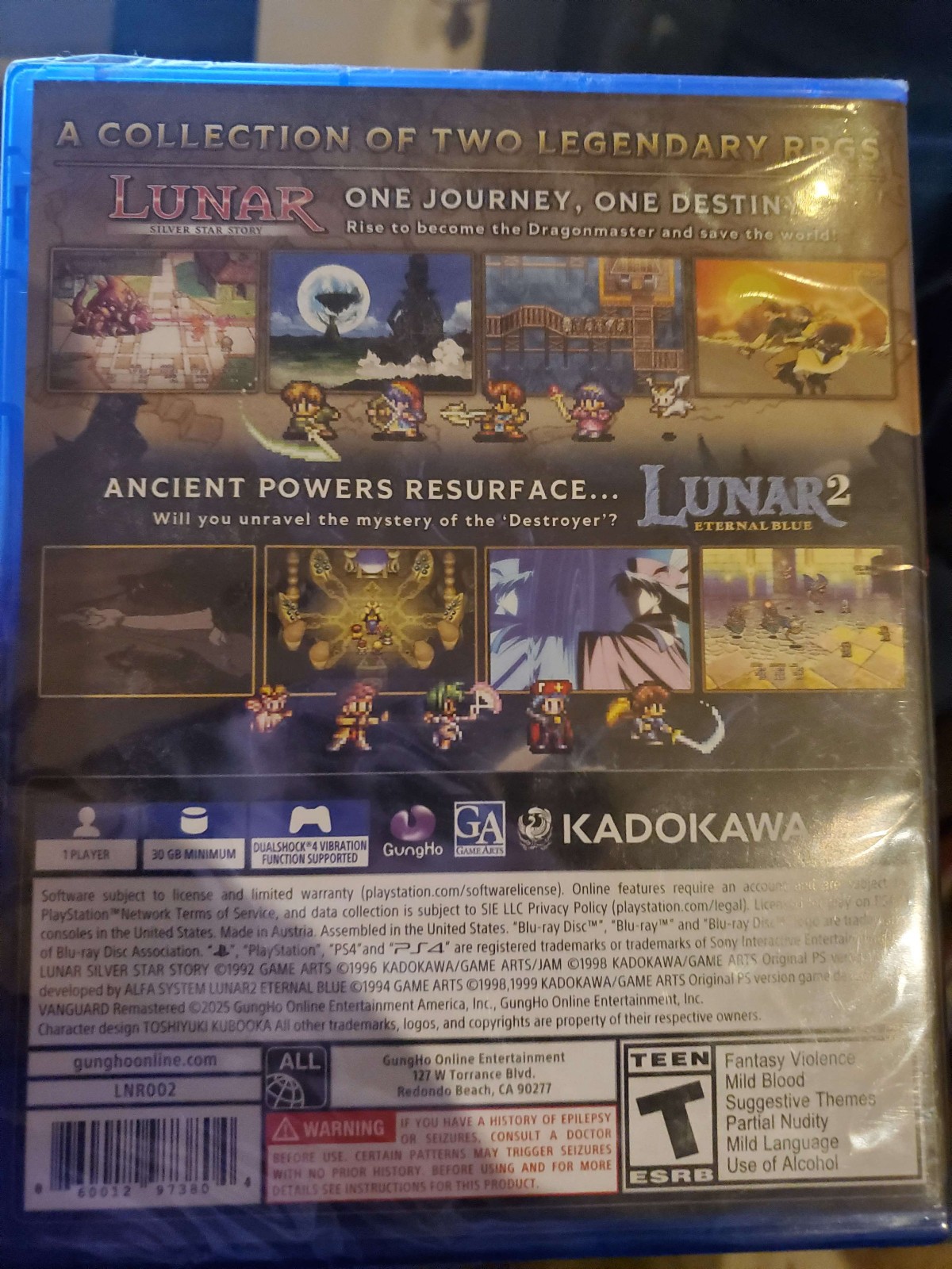 Lunar Remastered Collection NA Sony Playstation 4 Sealed