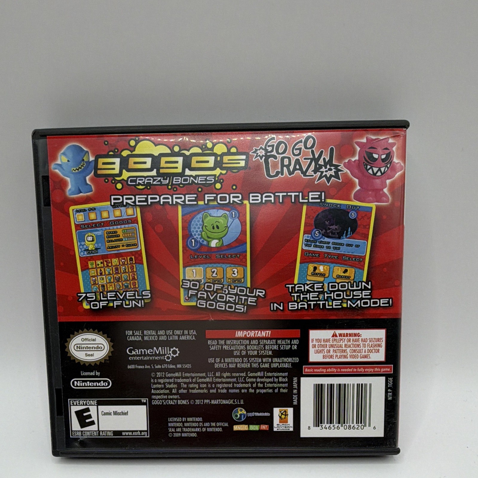 GameMill Entertainment Gogo’s Crazy Bones Nintendo DS 2012 Manual E NTSC-U/C