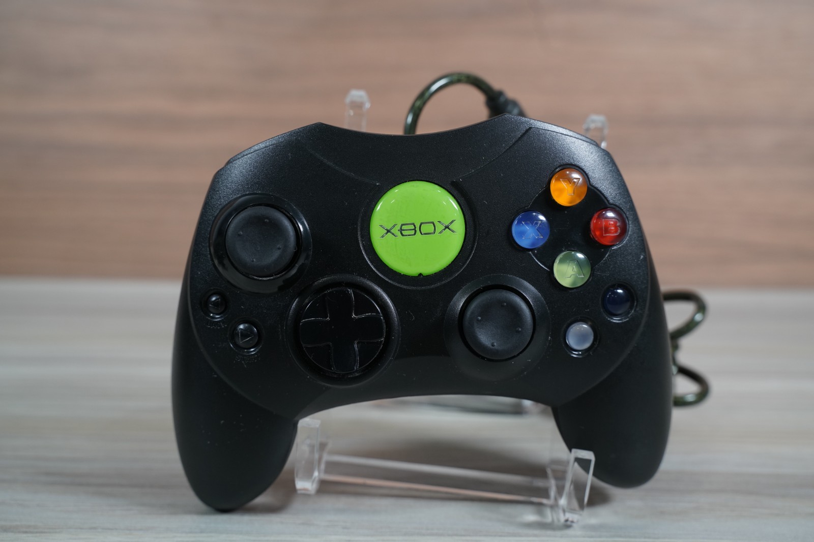 Original Xbox OEM S Type Black Controller w/ Breakaway – NEW THUMBSTICKS! CLEAN