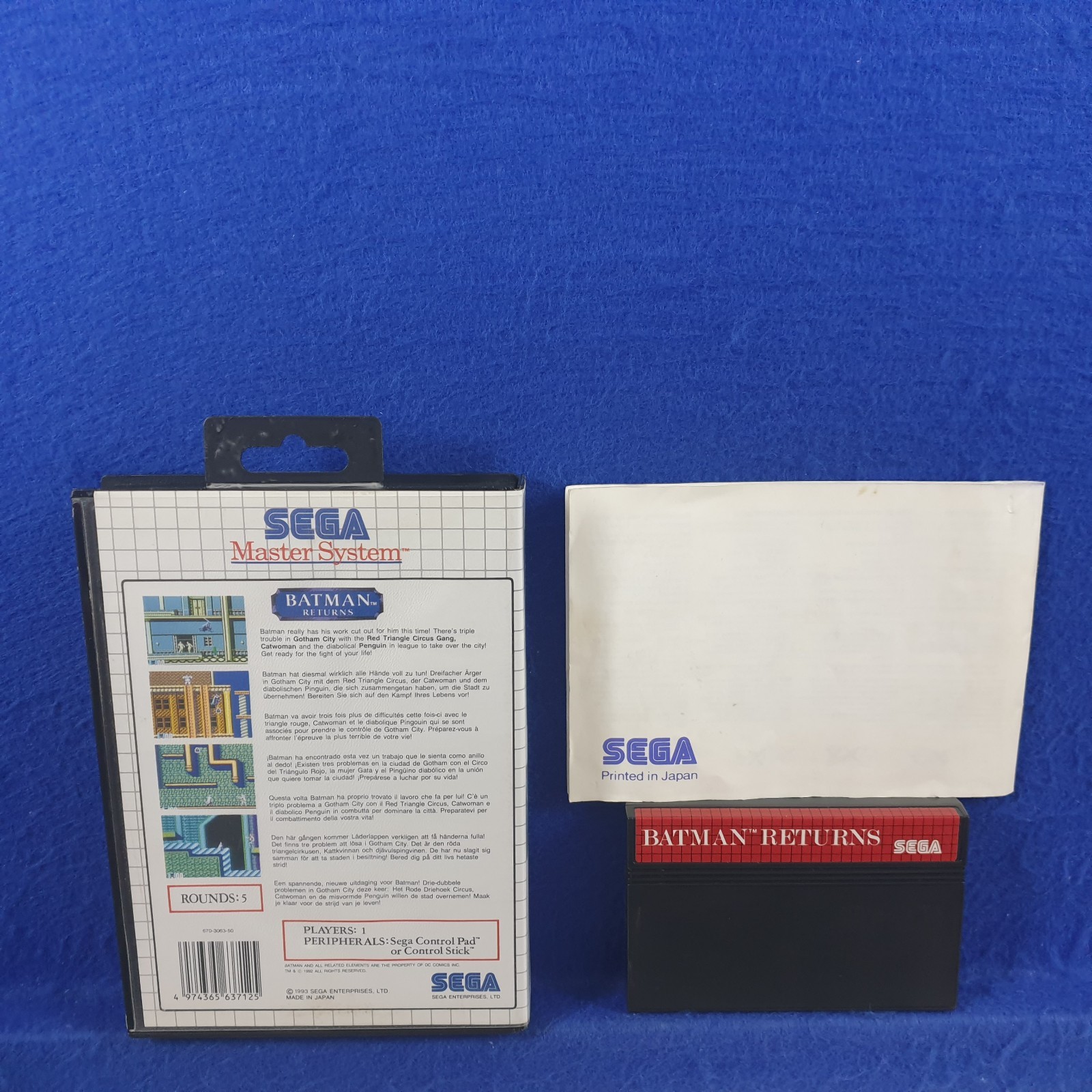 Master System BATMAN RETURNS Boxed & Complete PAL REGION FREE (Works in US)