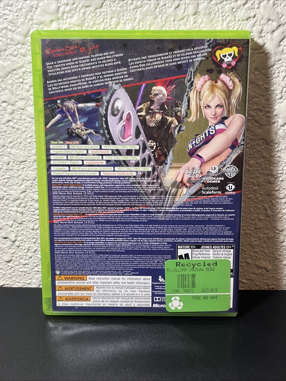 Lollipop Chainsaw (Microsoft Xbox 360, 2012) Tested (No Manual)