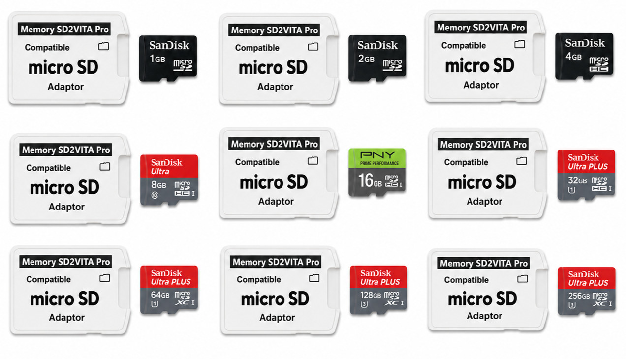 1GB-256GB V5.0 SD2VITA Vita Memory Card Pro Adapter + Micro SD for PS PSVita