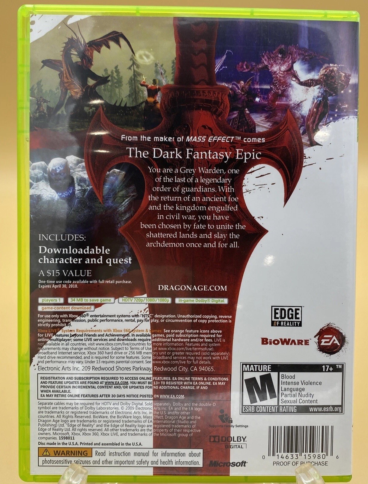 Dragon Age- Origins (Microsoft Xbox 360, 2009)- CIB…