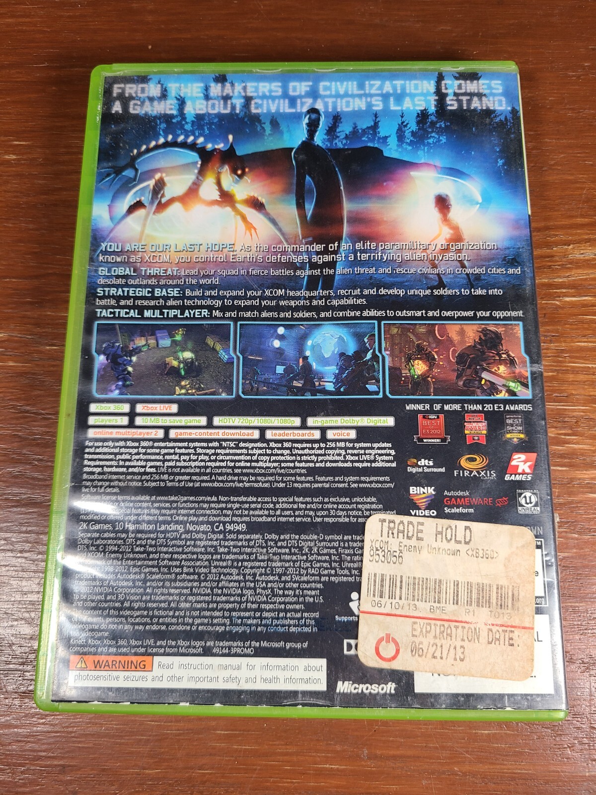 XCOM: Enemy Unknown (Xbox 360, 2012) Tested + Working