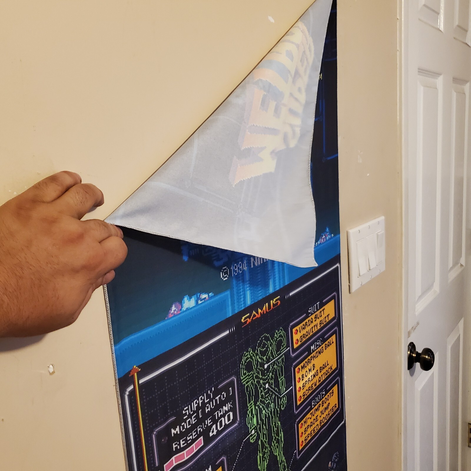 Super Metroid 5 x 1.5 foot tapestry banner wall flag Super Nintendo Samus