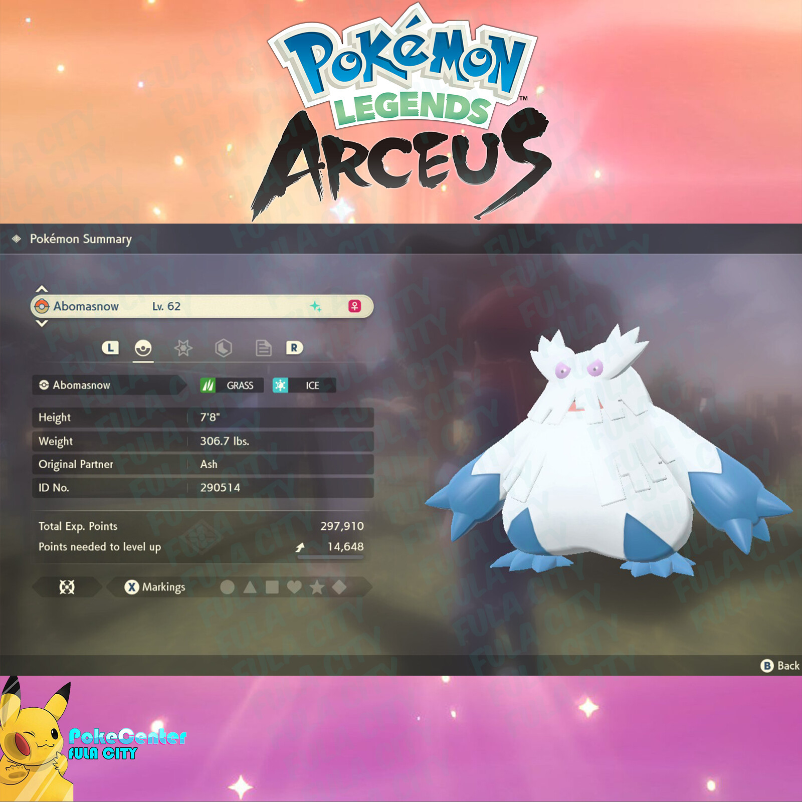 💚Shiny Abomasnow ✨Pokémon Legends: Arceus 💙10 Effort 6EV 🟢 Alpha? Ask!