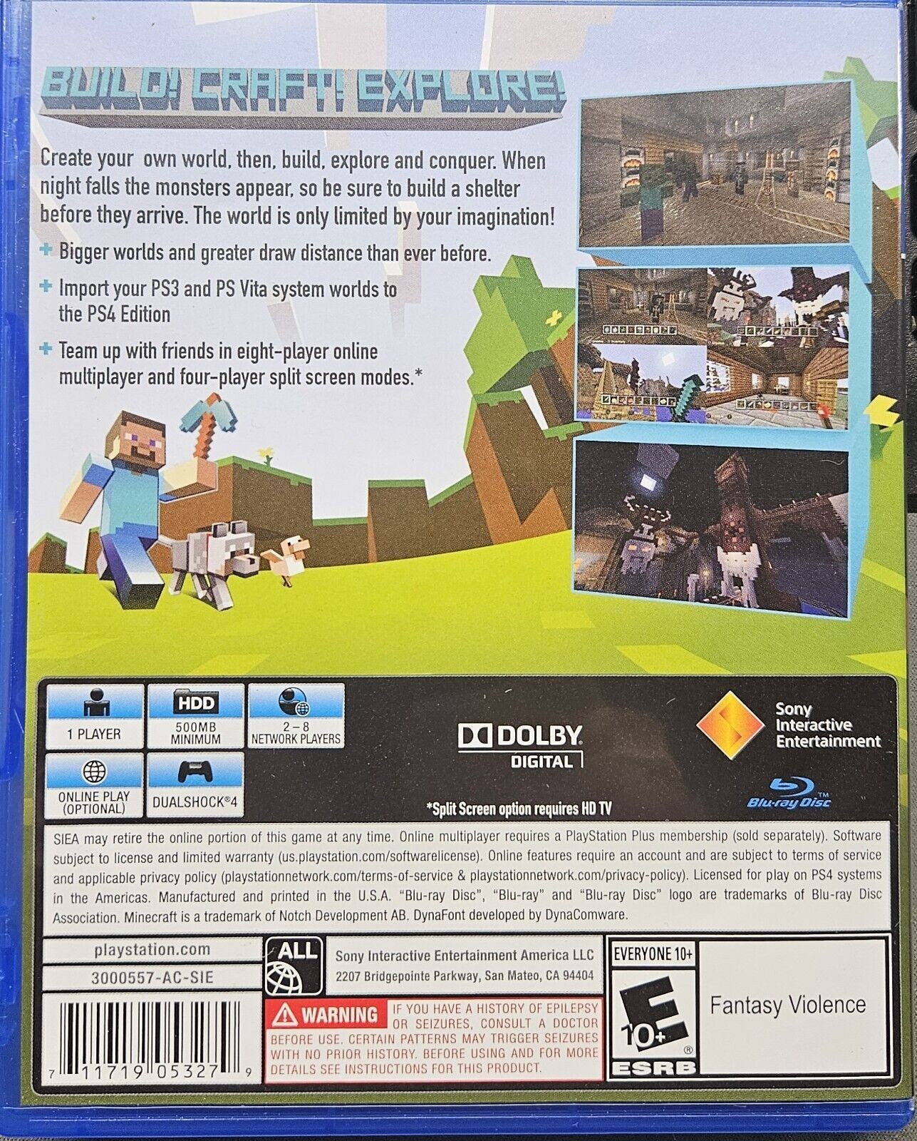 Minecraft (PlayStation 4, EDITION 2014) PS4 GOOD!!!