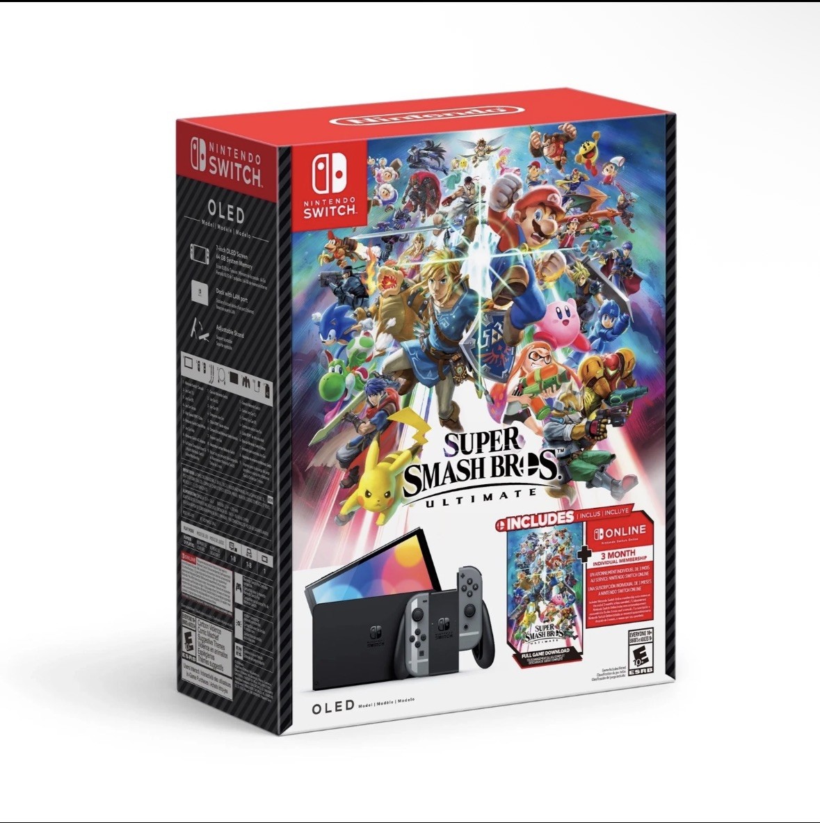 Nintendo Switch OLED Super Smash Bros. Ultimate Bundle (Download + 3 Mo.)