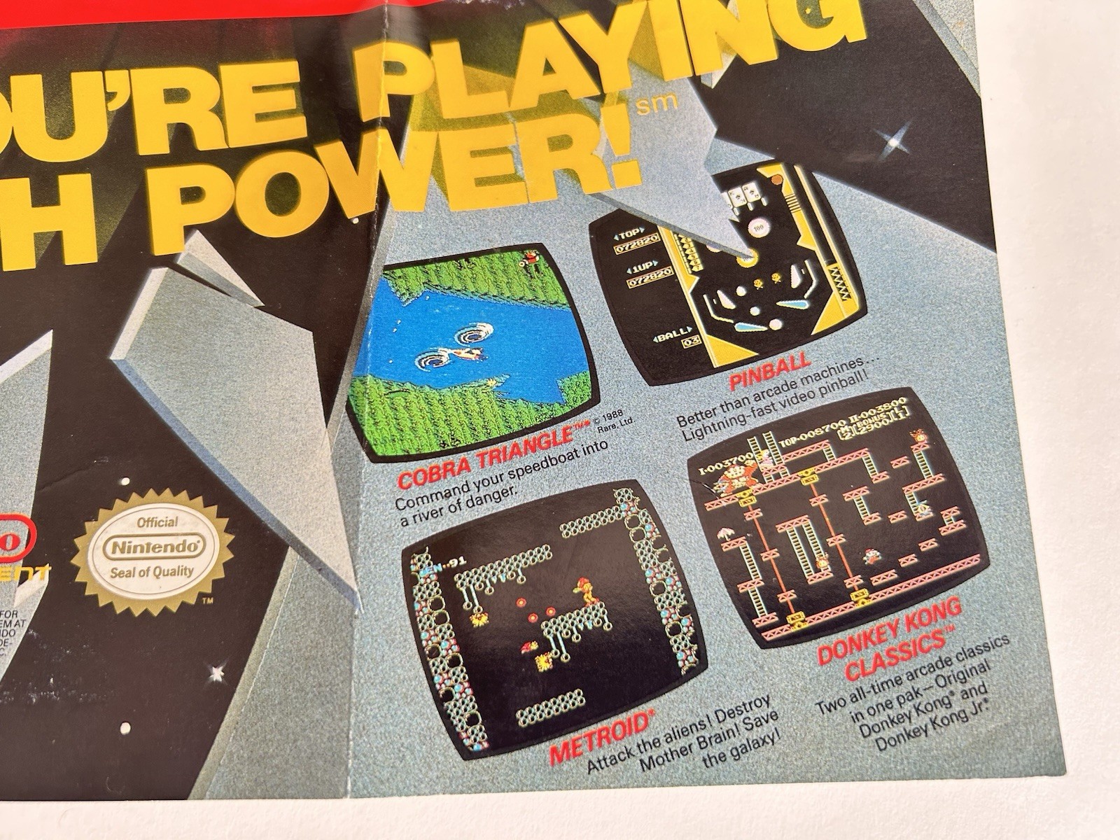 Vintage Nintendo NES ‘ Now Your Playing With Power ‘ Fold Out Poster Insert