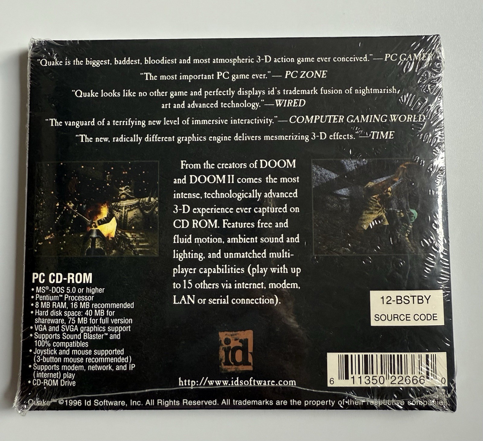 Quake PC CD-ROM SEALED Video Game ID Software 1996 SEALED Brand NEW