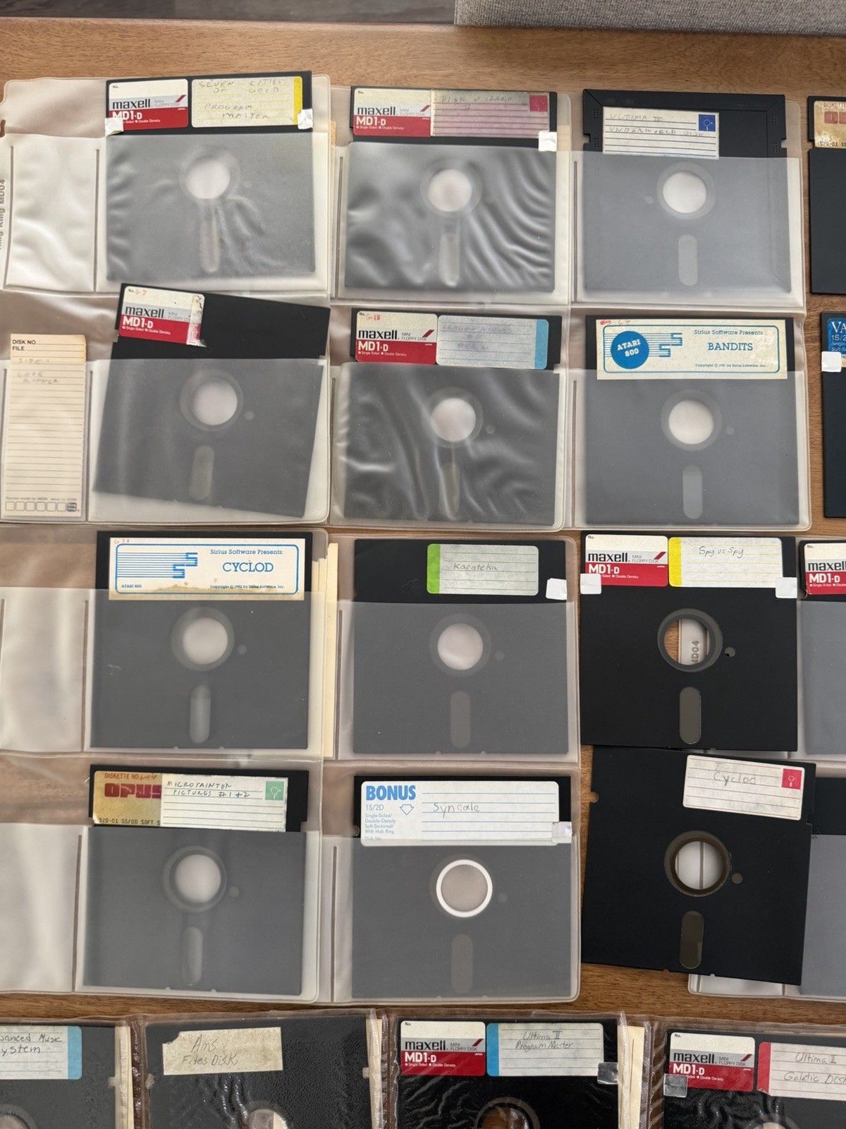Vintage Atari 800 5.25″ Floppy Disk Lot of Over 100 Video Games, 109 Total Disks