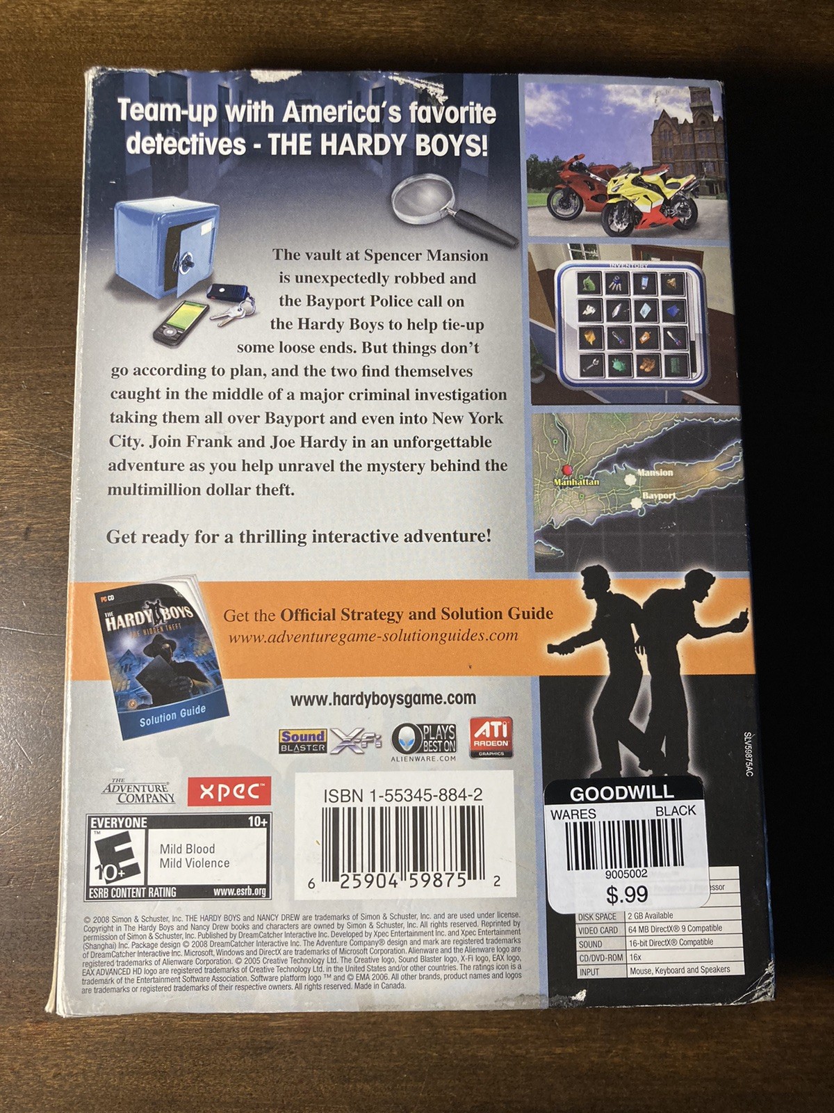 The Hardy Boys: Hidden Theft (PC), w/Slipcover & Manual Disc Tested VTG 2008 CIB