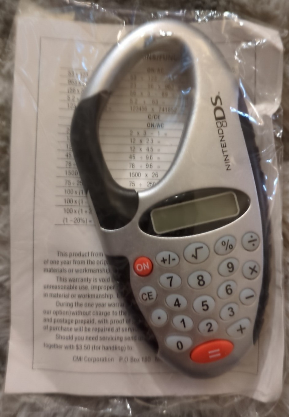 Vintage Promotional Nintendo DS Keychain Calculator