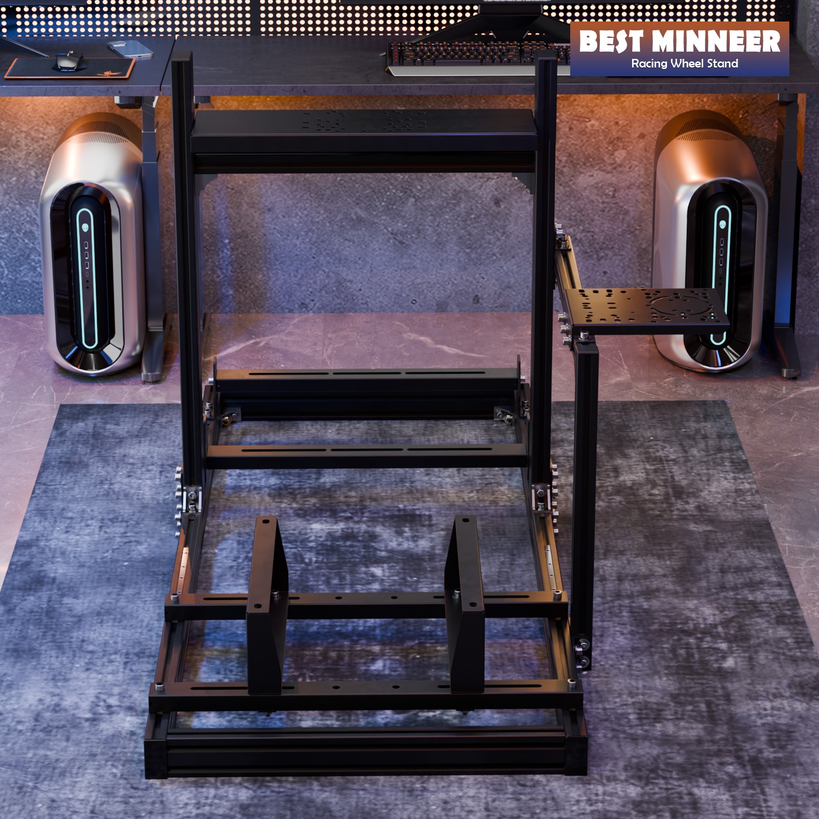 Minneer 3060 Aluminum Racing Simulator Cockpit Fits Logitech G923 Thrustmaster