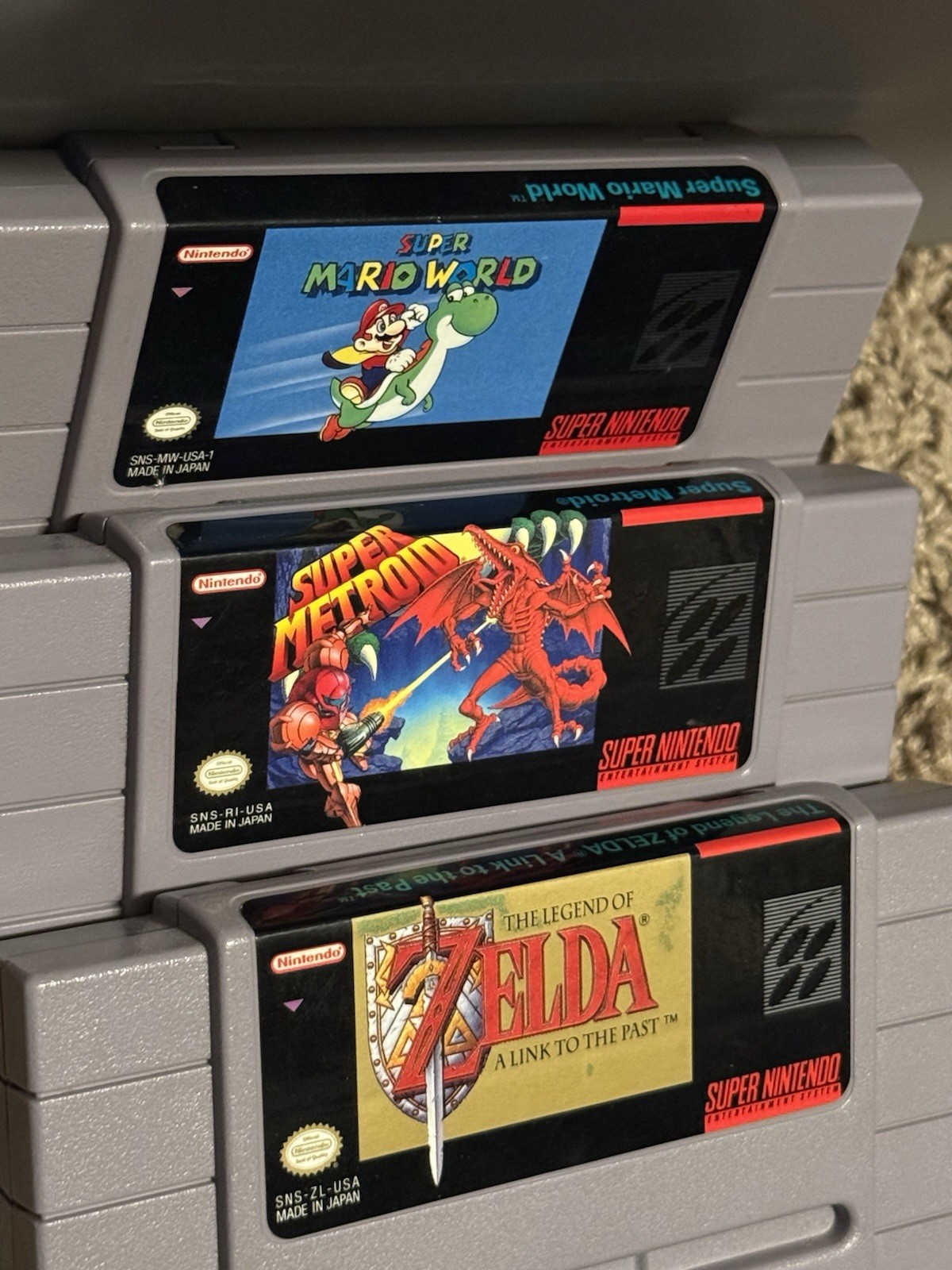 Super Nintendo SNES (3 GAME LOT) Super Metroid Mario World Zelda A Link To Past