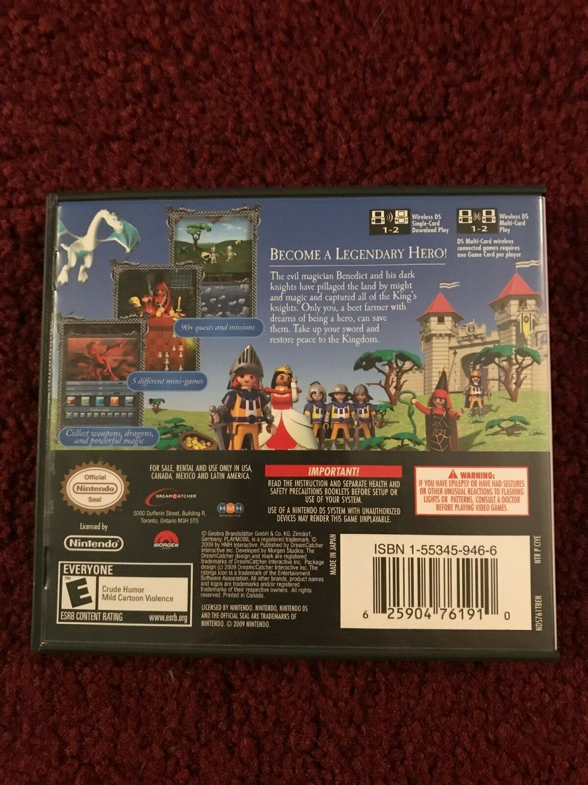 Playmobil Interactive Knights DS Game Case and Manual, No DS Chip