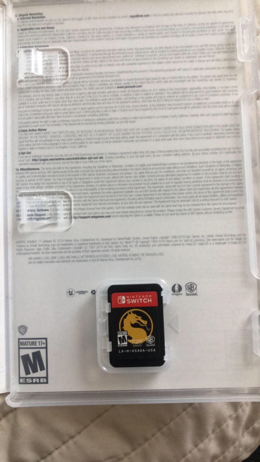 WB Games Mortal Kombat 11 Nintendo Switch 2019 M NTSC-U/C Multiplayer Online