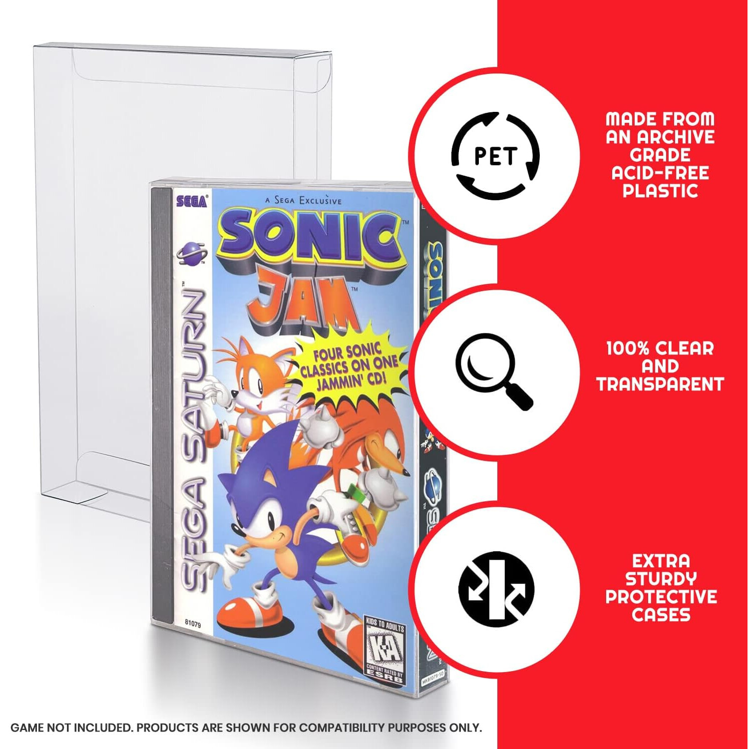 Clear Box Protectors For SEGA CD/SATURN/PS1 LONGBOX Video Games Custom Cases CIB