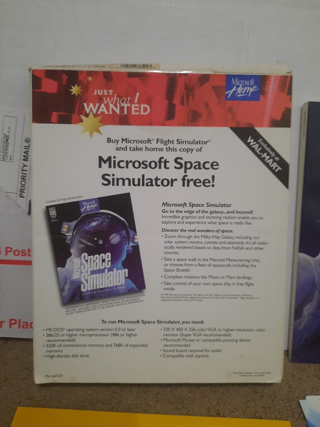 1995 Microsoft Space Simulator PC 3.5 In Floppy