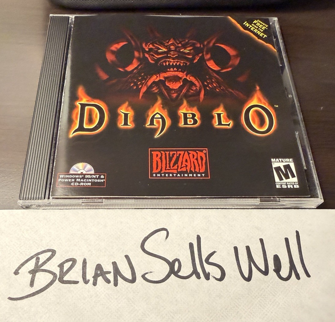 Diablo PC CD-ROM 1996 Blizzard Entertainment Complete Case Original Battle.net