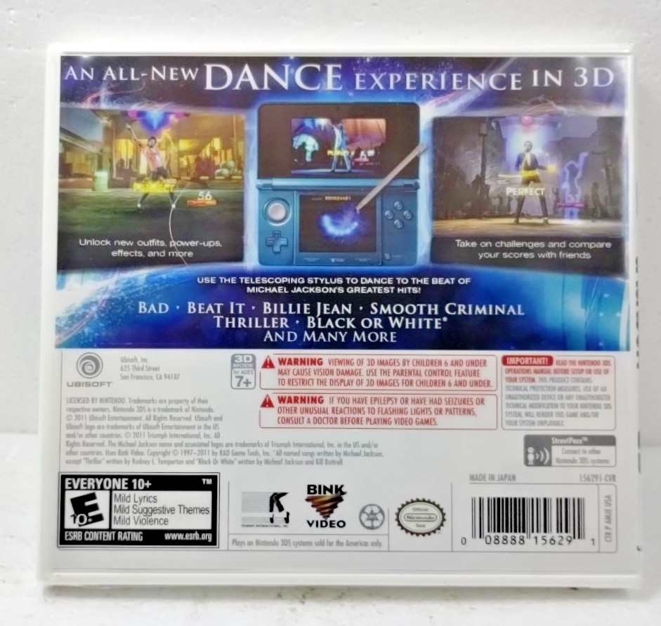 Michael Jackson – The Experience 3D – Nintendo 3DS -New Sealed