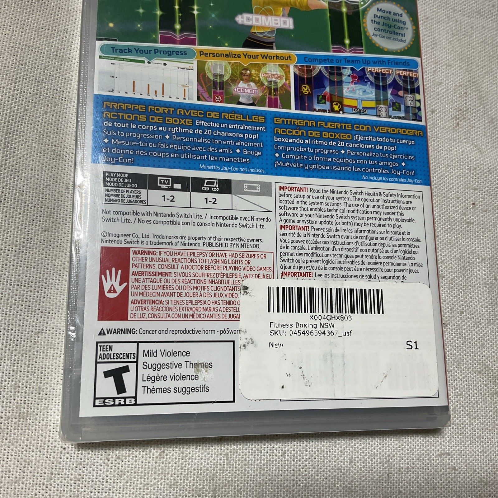 Fitness Boxing 1 – Nintendo Switch Video Game Workout NEW FACTORY SEALED G6