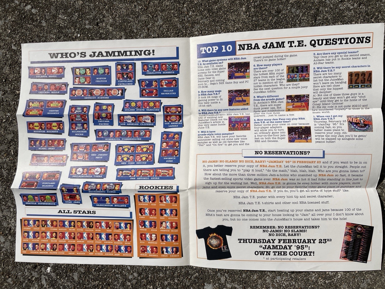 Rare NBA Jam Inside Juice Newsletter 1995 Video Gaming