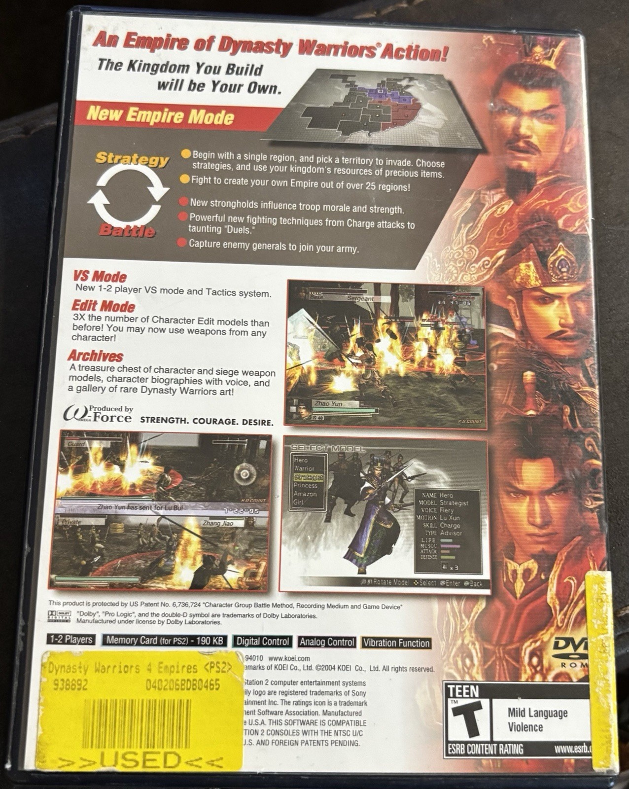 Dynasty Warriors 4: Empires (Sony PlayStation 2, 2004) – Tested & Working