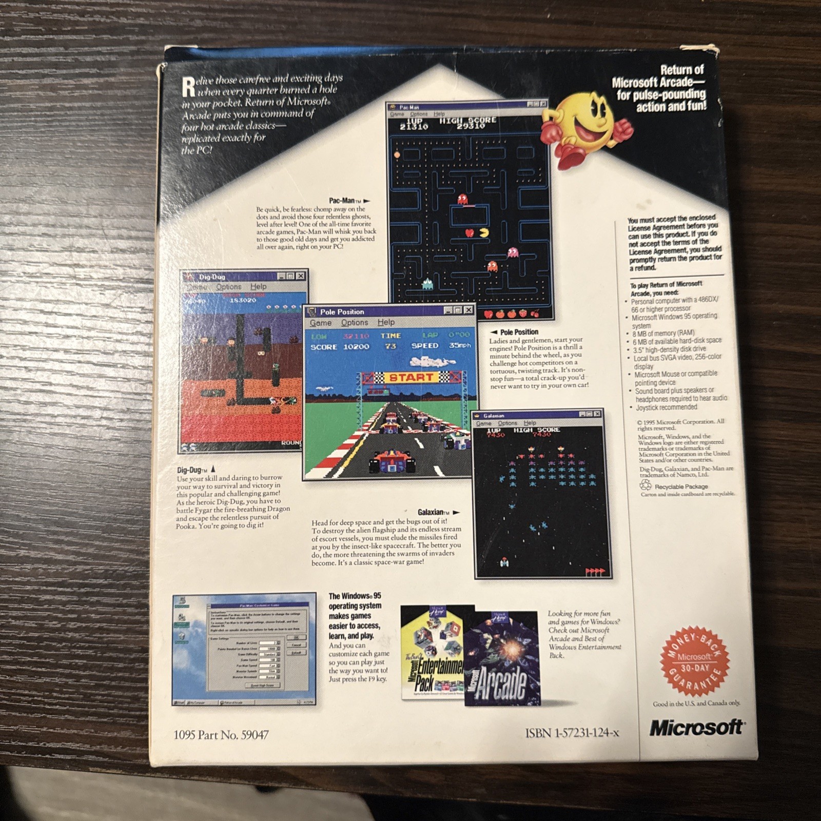 MS Home Return Of Microsoft Arcade game for Win95 3.5in Diskettes Big Box