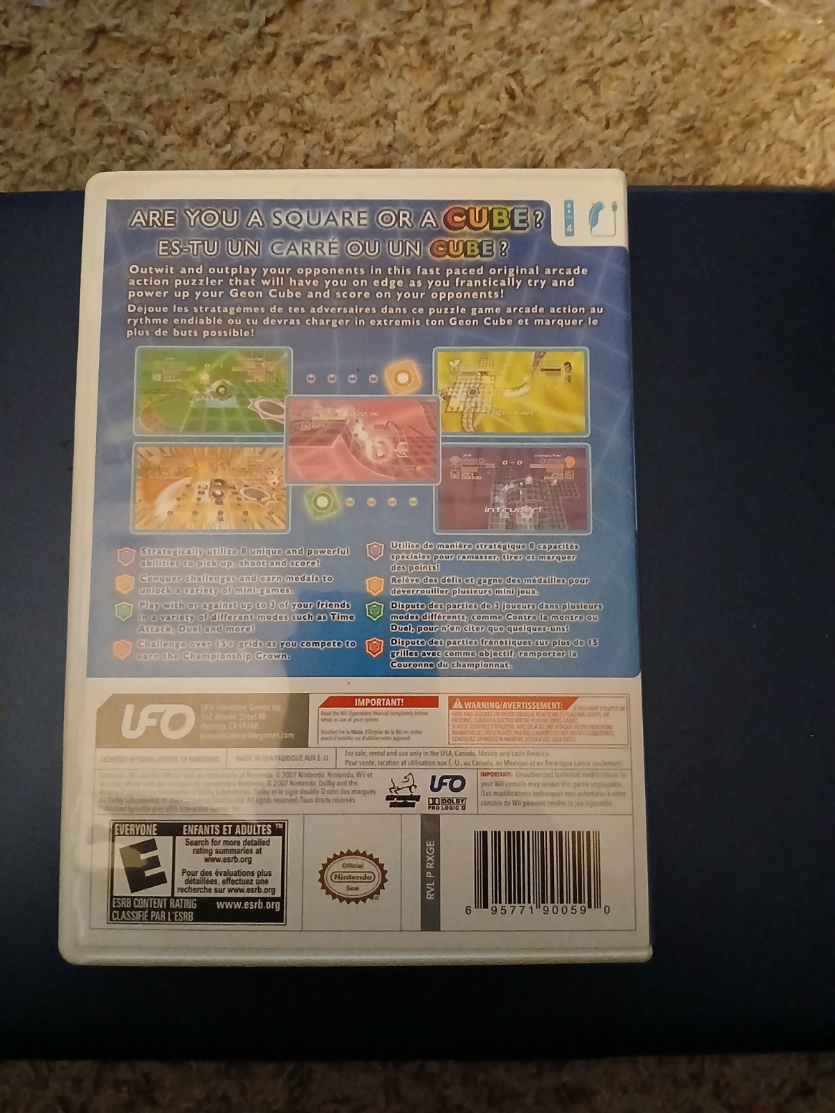 UFO Interactive Geon Cube (Nintendo Wii, 2007) Puzzle/Arcade E NTSC-U/C Manual