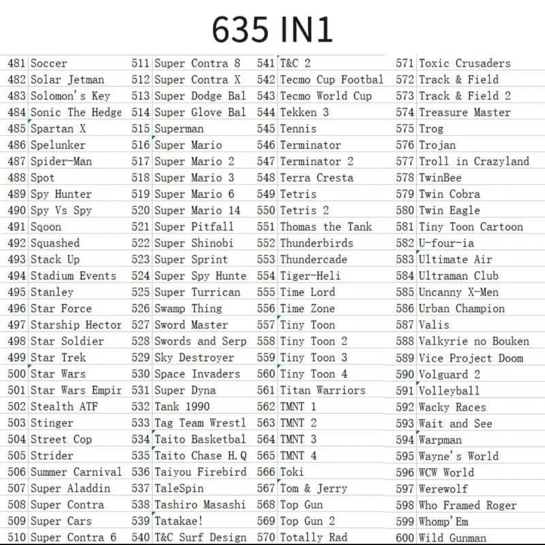 Super 635 in 1 Classic 8 Bit Collection “Trendholders 1G bit – New