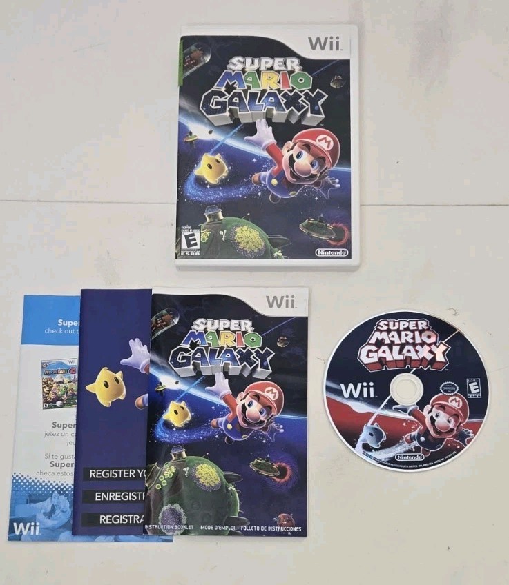 Super Mario Galaxy Nintendo Wii Complete W/ Manual CIB Tested Working VG+++ NICE