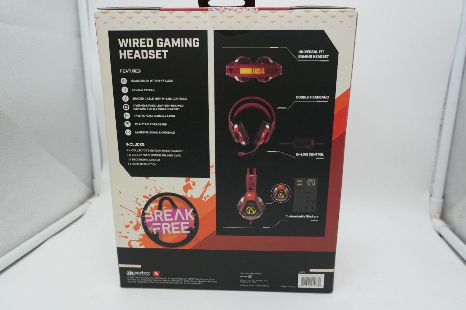 Borderlands Four 4 Wired Gaming Headset Deluxe Collector’s Edition