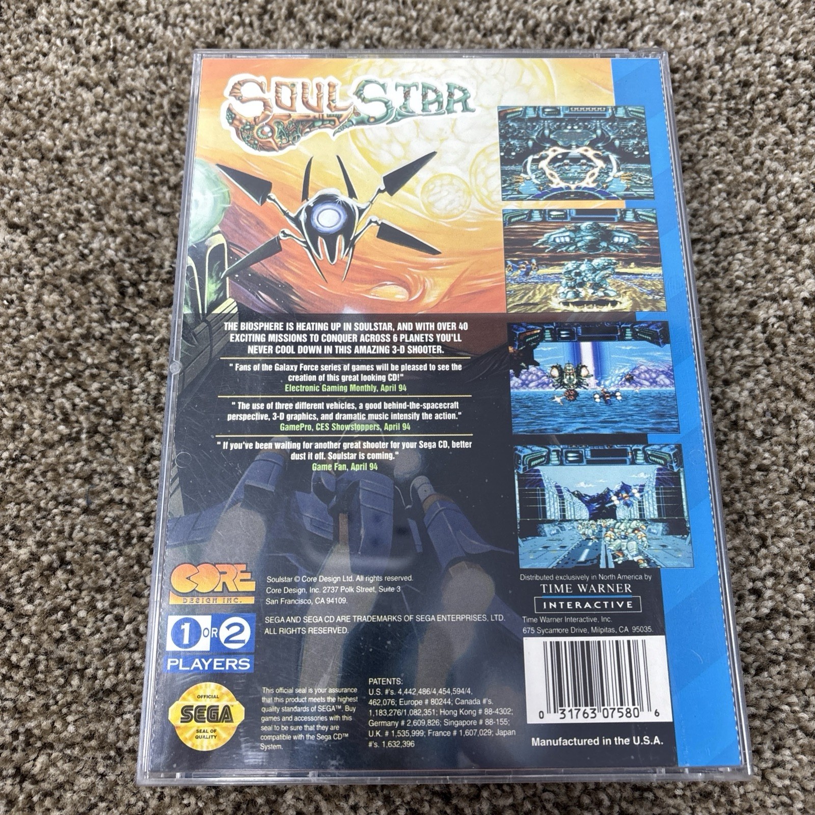 Soul Star (Sega CD, 1994) CIB Complete in Box w Manual Tested
