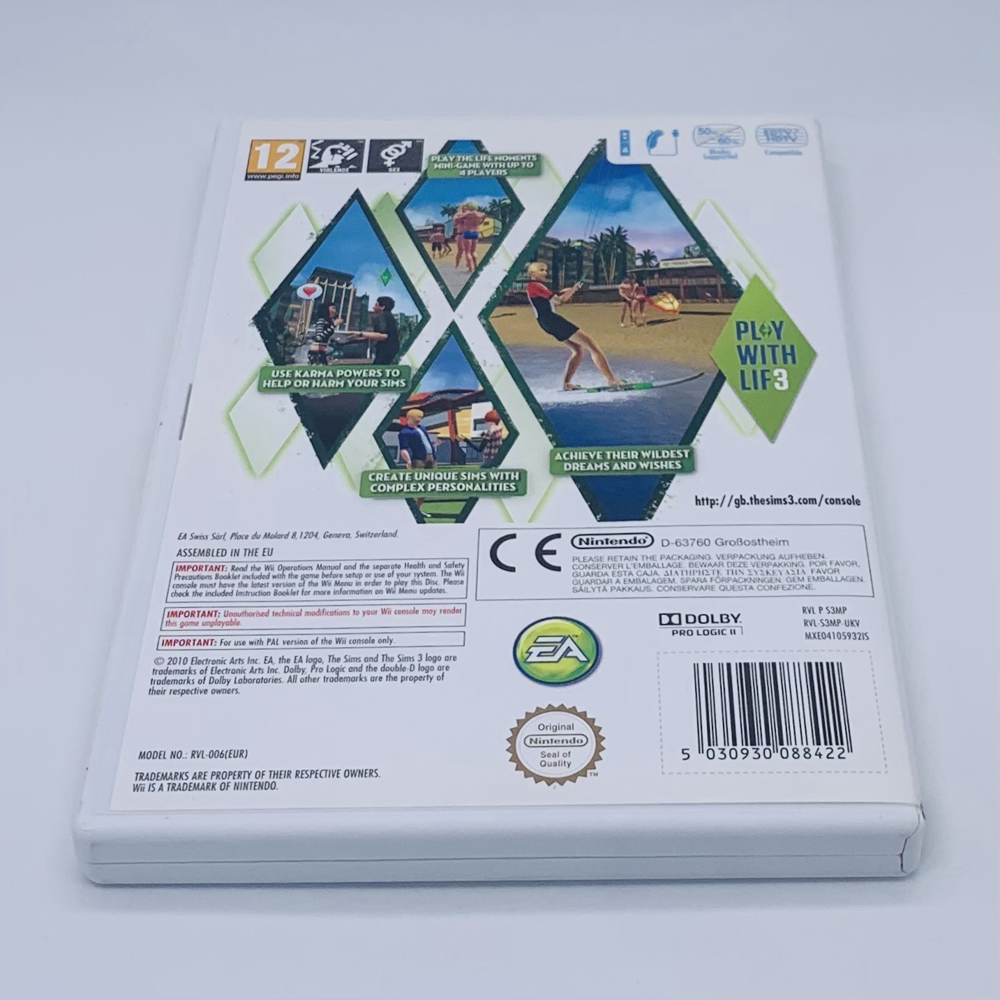 The Sims 3 PEGI 12 PAL Nintendo Wii 2010 – Complete w/ Manual & 3 Inserts Tested