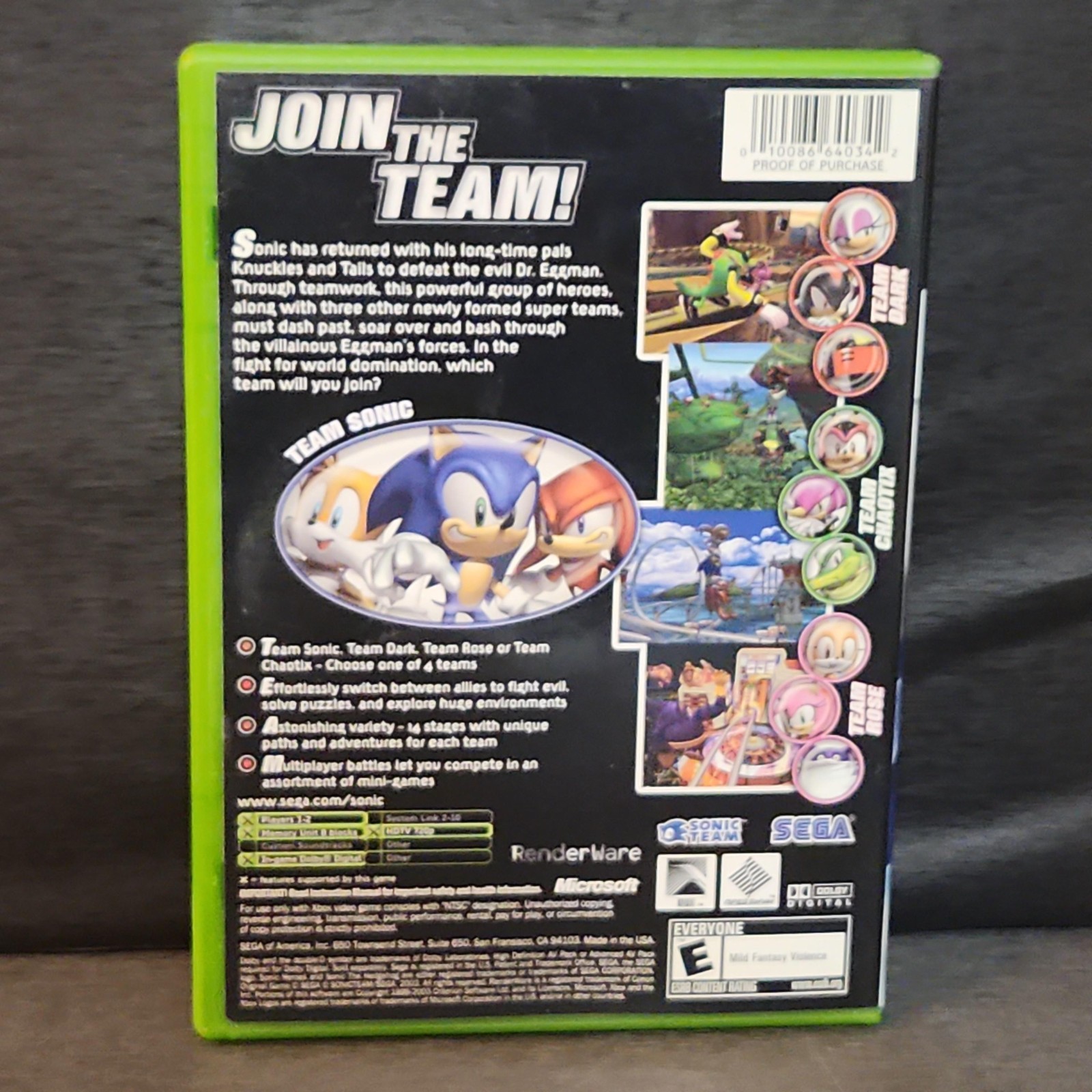 Sonic Heroes XBOX Game CIB Original