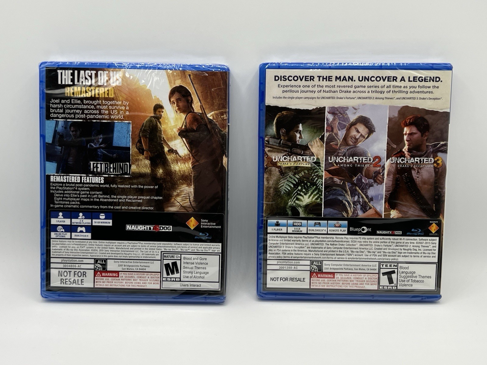 PS4 Sony Lot: NEW Uncharted: Nathan Drake Collection & The Last of Us Remastered
