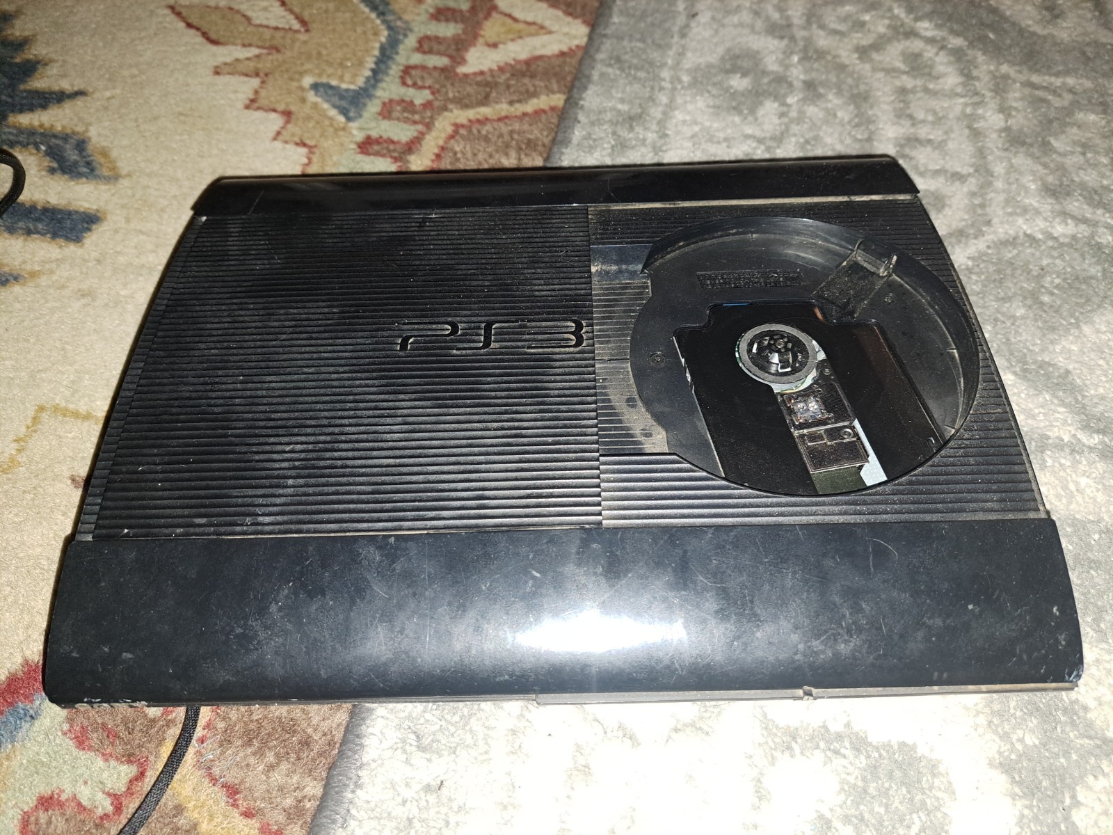 Playstation 3 SuperSlim Console 60gb With Controller And Connection Cable Works!
