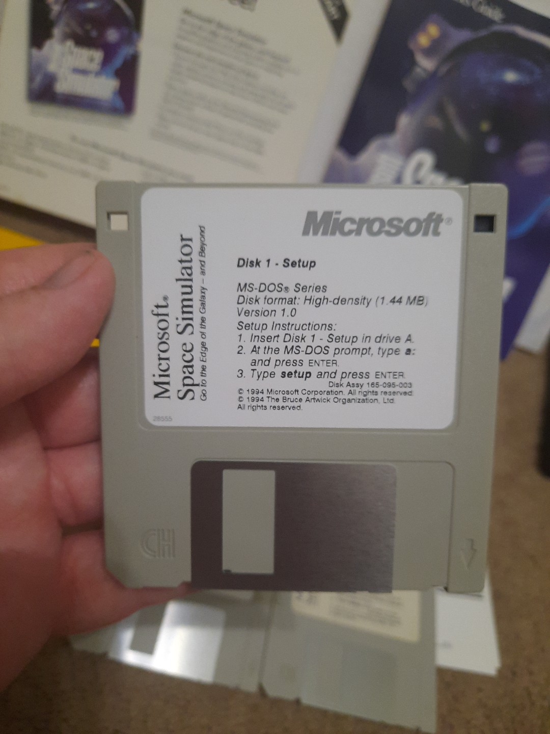 1995 Microsoft Space Simulator PC 3.5 In Floppy