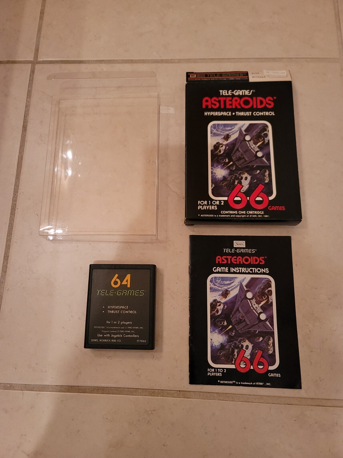 Asteroids Atari 2600 VCS Sears Tele-Games 1981 CIB Complete in Box RARE! NICE