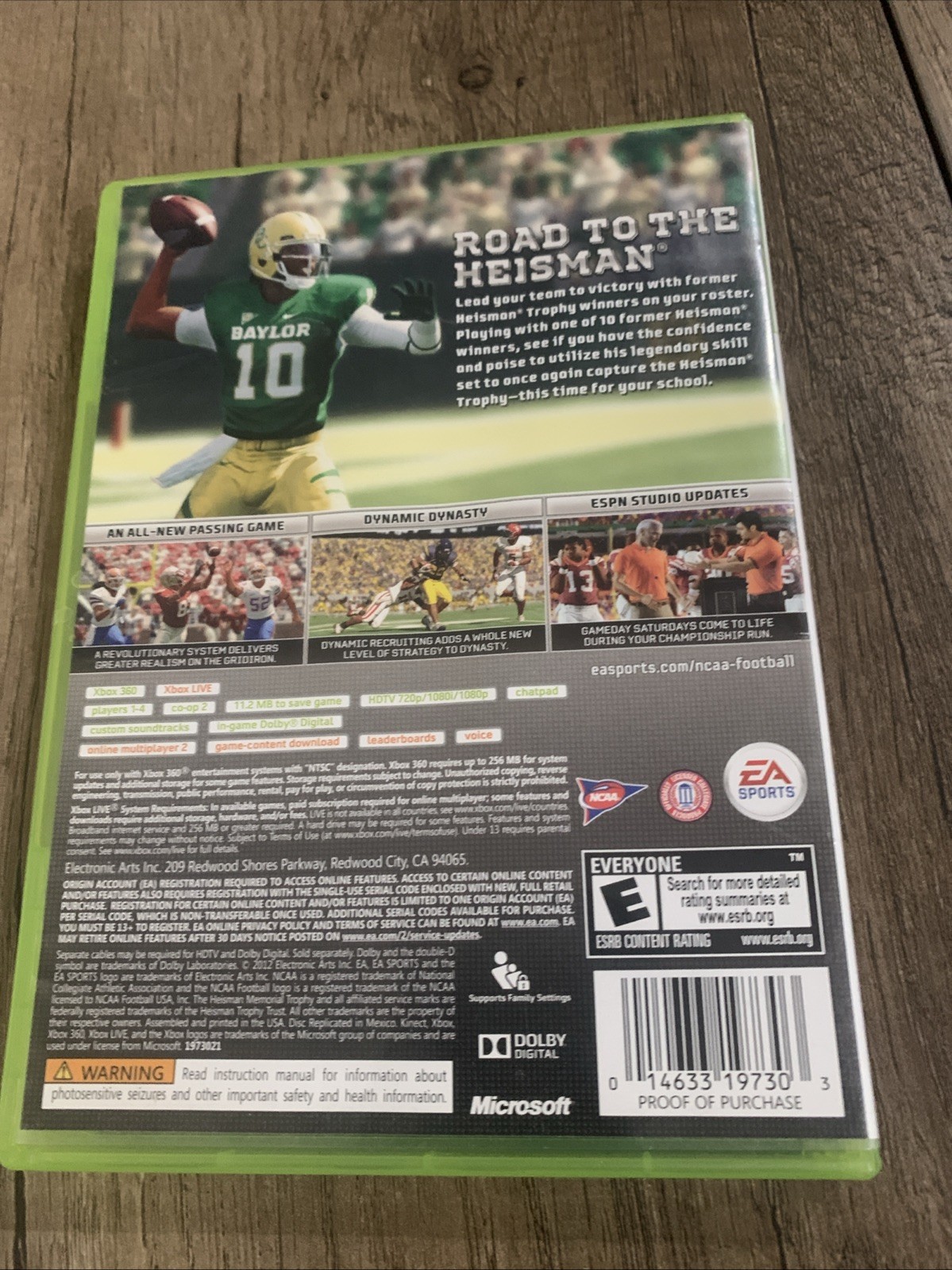 NCAA Football 13 (Microsoft Xbox 360, 2012) No Manual