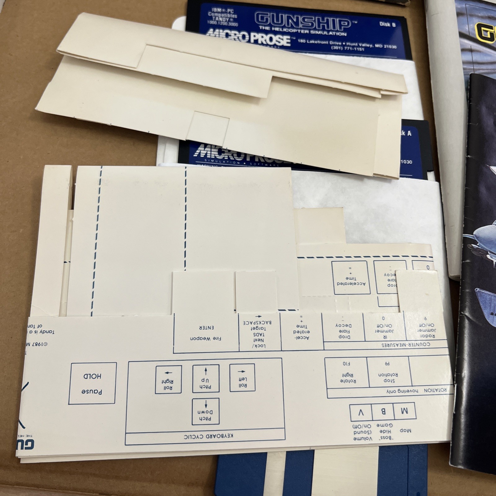 Gunship Microprose IBM PC/XT/AT Big Box – Complete in Box see photos