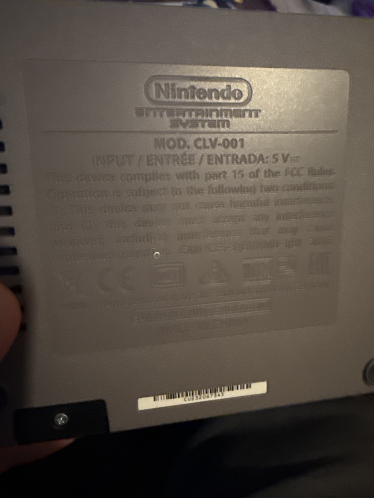 Nintendo Entertainment System NES CLV-001 Mini Classic TESTED No Pwr Cord
