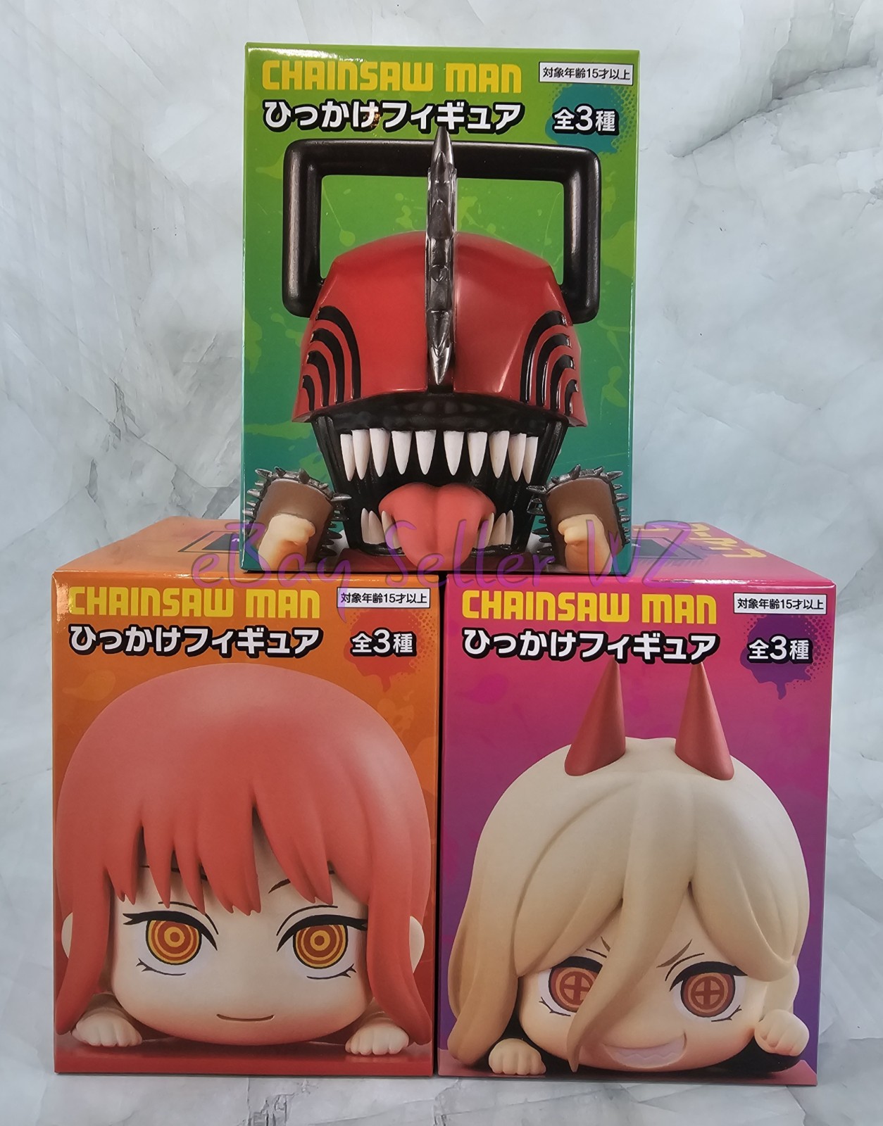 Chainsaw Man, Power, Makima Hikkake Figure Set of 3 Denji Hooked FuRyu New